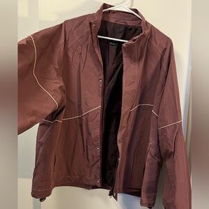 ASOS Design Burgundy Bomber Jacket with Cream Piping
